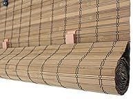 Seta Direct, Brown Cordless Bamboo Slat Roll Up Blind - 30-Inch Wide by 72-Inch Long