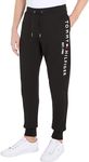 Tommy Hilfiger Men Tommy Logo Sweatpant Track Pants Cotton, Black (Black), L