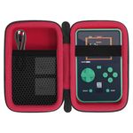 Aenllosi Hard Carrying Case Compatible with Hyper Mega Tech FG-TAPK-HMT-EFIGS Handheld Gaming Device,Mesh Pocket for USB Cable & Evercade Cartridges(Case Only) (red)