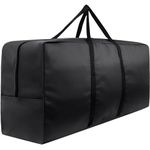 Garden Cushion Storage Bag 420D Waterproof 68" Rectangular Outdoor Patio Cushion Storage Bag — Outdoor Cushion Storage Bag with Zipper and Handles Extra Large Storage Bags 68" L x 29" H x 20" W Black