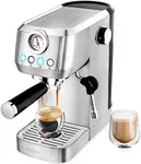 CASABREWS Espresso Machine 20 Bar, Professional Coffee Maker With Steam Milk Frother, Stainless Steel Coffee Machine with Removable Water Tank for Cappuccino, Latte