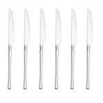 P-Plus International Kitchen Knives - Beautiful Finish Stainless Steel Excellent Korean Style Flatware Steak Knife Set for Home, Restaurant & Gift Giving.(Silver - Butterknife Pack of 6)