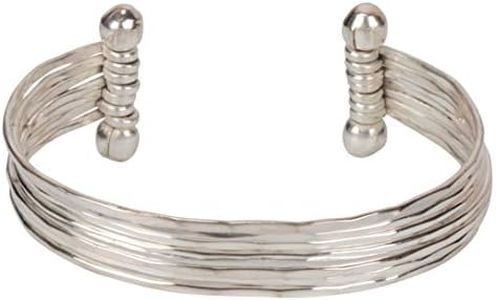 SPUNKYsoul New! Boho Metal Cuff Bangle Bracelets for Women in Silver Gold or Multi Toned Copper l Collection (Silver 7 Line)