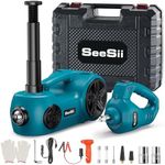 Seesii Electric Car Jack, 5 Ton Car Jack kit, 12V Hydraulic Jack with Electric Impact Wrench and Tire Inflator Pump, Portable Car Jack Kit for SUV MPV Truck Change Tires Garage Repair