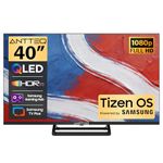 Antteq 40 inch Smart TV, FHD QLED TV Central Stand Design Tizen OS Television with AppleTV+ Netflix Freeview Gaming Hub, MEMC HDR10 Ideal Large Screen for Living Room, Made in the UK