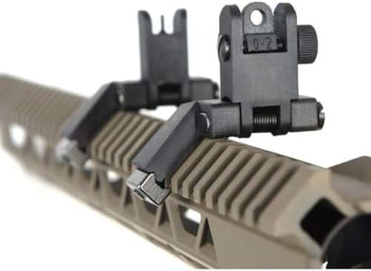 Flip Up Sights Low Profile Design Rapid Transition Front and Rear flip up Sights (Black 45 Degree flip up Sight)