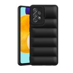 Amazon Brand - Solimo Puffer Case Camera Protection Soft Back Cover for Samsung Galaxy A52 / A52S 5G - Black - Rubber