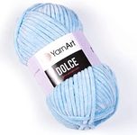 Yarn Art Dolce Yarn 100% MicroPolyester Velvet Blanket Amigurumi Super Bulky :6 Baby Chenille Yarn (1 Skein, 749-BABY Blue)