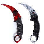 2 Pieces Karambit Knife Fixed Blade Tactical Camping Tool,Outdoor Hunting Knife with Sheath and Cord, Suitable for Hiking, Adventure, Survival and Collection (Red Dragon)