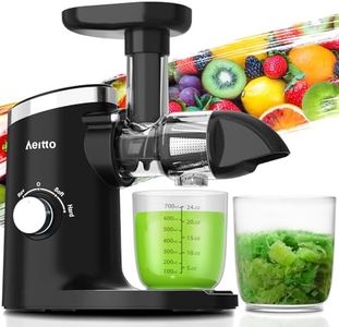 Aeitto Juicer, Cold Press Juicer with Soft & Hard Modes, Quiet Motor, Reverse Function, Juicer Machines Vegetable and Fruit, Juice Extractor machine, Easy to Clean with Brush, Black