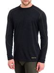 (Small, Smoke Heather) - Terramar Men's Thermawool Climasense Crew