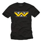 MAKAYA Mens T-Shirt Alien Logo - Weyland Yutani Corp Black Cool Slogan Size L