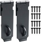 Alise 2pcs Door Locks Hasp Latch,5 Inch SUS 304 Stainless Steel Safety Packlock Clasp Hasp Lock Latch,with Fixing Screw for External Doors Window Cabinet Pet Cage, MS9B-5C-2P