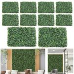 10pcs Artificial Boxwood Panels Hedge Decorative Fence, 15.7 x 23.6 inch Wall Plant for Garden,Boxwood Panels Privacy Screen Outdoor Wall Greenery Mats, Realistic Green Plant Panel for Deck Pawn