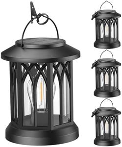 WdtPro Solar Lanterns Outdoor Hanging 4 Pack, Upgraded Bright Solar Lantern Lights Outdoor Waterproof, Solar Powered Lantern Over 12Hrs Solar Lights for Outside Garden Yard Patio Decor (Warm Light)