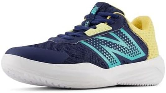 New Balance Women's 696 V6 Tennis Shoe, White/Cyber Jade, 9.5 Wide