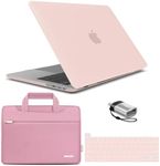 IBENZER Compatible with 2024 2023 M2 MacBook Pro 13 Inch Case 2024-2016 M1 A2338 A2289 A2251 A2159 A1989 A1706 A1708, Hard Shell Case & Sleeve & Keyboard Cover & Type C, Sakura Pink,T13SKPK+3