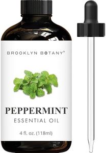 Brooklyn Botany Peppermint Essential Oil - Huge 4 Fl Oz - 100% Pure and Natural - Premium Grade with Dropper - for Aromatherapy and Diffuser