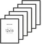 HAUS AND HUES Picture Frame, Set of 6 - 12x16 Black Oak Wood, Poster Frame for Wall Art