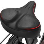 YODOTE Oversized Bike Seat, Wide Bicycle Saddle Memory Foam Soft Padded Design for Peloton Bike, Universal Fit Most Exercise Bike or Road Stationary Bicycle Seat Cushion for Men & Women