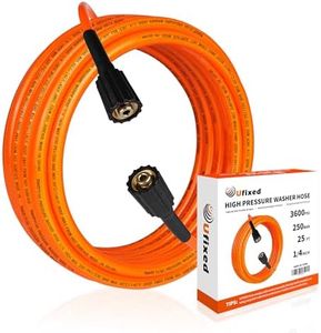 Kink Resistant Power Washer Hose 25 FT 1/4 Inch M22 14mm 3300 PSI, Ufixed Orange Flexible High Pressure Washer Hose Extension Brass Connector, Fit to All Electric and Gas High Pressure Washer