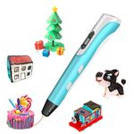 TEQStone TG-18 3D Pen, Low Temp Safe, Easy to Use, Emerald Blue (PLA/ABS/PCL Ready)