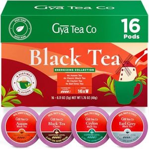 Gya Tea Co Black Tea Pods Tea Gift Set (16 ct) - Assorted Tea Variety Pack with Assam, Black, Ceylon & Earl Grey Tea 4 Flavors - Tea Lovers Get Well Gifts for Refresh & Energy