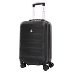 Aerolite Lightweight 55cm Hard Shell 34L Travel Carry On Hand Cabin Luggage Suitcase 4 Wheels, Approved for Ryanair Priority, British Airways, Emirates, Virgin Atlantic & More, 5 Year Warranty (Black)