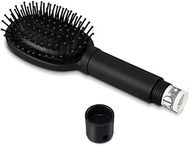 Diversion Safe Hair Brush, Store Money, Cash, Key, Jewelry Safe Disguised Safes Hair Brush Cash Holder Container for Travel or Home Security Gift(Black)