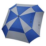 G4Free Golf Umbrella 68 Inch Extra Large Vented Square Umbrella Windproof Automatic Open Rain Umbrella with Double Canopy Oversized Stick Umbrella(Blue/Grey)
