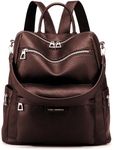 TrueArch Leather Backpack for Women Elegant Backpack Purse Ladies Leather Shoulder Fitting Backpacks (ChocoLG)