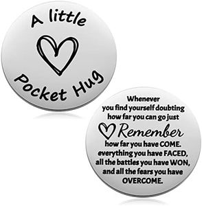 MIXJOY Little Pocket Hug Keepsake Long Distance Gifts, Encouragement Cancer Survivor Recovery Celebrate Sobriety Gifts, Thinking of You Token, Double Sided