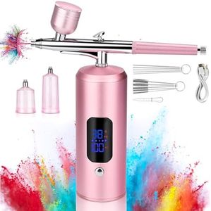 Kit Aerographe sans Fil: Pistolet Aérographe avec 3 Niveaux de Pression pour Maquillage, Design des Ongles, Décoration de Gâteaux, Tatouage, Coloration de Modèles