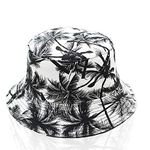 LWBTOSEE Bucket Hats for Men and Women Dual-use Flat Top Bucket Hat Fisherman Hat with Coconut (Black)