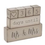 Ganz ER49764 6 Piece Wooden Block Wedding Day Countdown Calendar, Rustic