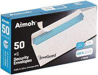 #6 3/4 Security Tinted Self-Seal Envelopes - No Window, EnveGuard, Size 3-5/8 X 6-1/2 Inches - White - 24 LB - 24 pack / 1200 Ct. (34650-CS)