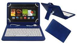 Acm USB Keyboard Case Compatible with Kindle Fire Hd 7 2012 2nd Gen Tablet Cover Stand Study Gaming Direct Plug & Play - Blue