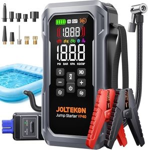 6000A 160PSI Jump Starter Power Pack with Air Compressor＆Blower, 12V Car Battery Booster Jump Starter (All Gas/12L Diesel) Portable Car Jump Starter Power Bank with Jump Leads/Fast Charge/800LM Light