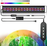 ABESTFISH 120CM 52W 24/7 Lighting Aquarium LED Light, Sunrise-Daylight-Moonlight Mode, Adjustable Timer Adjustable Brightness Fish Tank Light with Extendable Bracket 7 Colors for Planted Tank