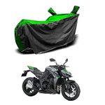 Willton™ - Kawasaki Z1000 Bike Cover with Waterproof and Dust Proof Premium Polyester Fabric (Green Stripe)