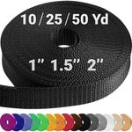 TECEUM 1 Inch Webbing – Black – 25 Yards – 1” Webbing for Climbing Outdoors Indoors Crafting DIY nw