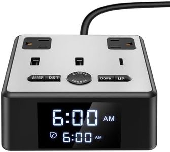 Led Light Wake Up Alarm Dual USB Clock Charger Desk Lifetime Charging Station 3 USB Ports & 2 AC Adapters