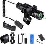 LUXNOVAQ Tactical Adjustable Green Laser Sight Dot 532nm with Rail Mount, Scope Mount Laser Scope with Rechargeable Battery, Charger Pressure Switch for Hunting, Shooting, Outdoor Activities.