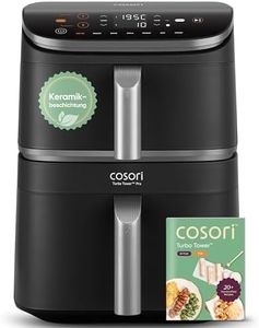 COSORI Turbo Tower Pro Airfryer, Keramikbeschichtung Heißluftfritteuse 2 Kammern, 10,8L Heissluftfritteuse mit DualBlaze, Ohne Teflon Beschichtung, Automatische Luftstrom-Regulierung