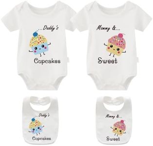 YSCULBUTOL Baby Twins Mommy Sweet Daddy Cupcakes Body pour bébé avec inscription « Mum » - - 7-9 mois