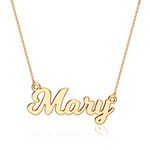 Ursteel Custom Name Necklace Personalized, 14K Gold Plated Personalized Name Necklace Dainty Name Plate Necklace Jewelry Personalized Gifts for Women Teen Girls