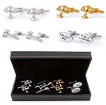 MRCUFF Lawyer Attorney Judge Law 4 Different Pairs Cufflinks with a Presentation Gift Box & Polishing Cloth (Lawyer 4 Pack 1)