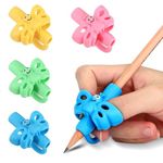 AIMERS Pencil Gripper for Kids Handwriting Pencil Holder Posture Correction Training Writing for Kids Toddler Preschoolers Students Children Special Needs (Pack of 4)