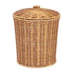 PRETYZOOM Wicker Trash Can Woven Trash Can Rattan Waste Basket with Lid Wicker Basket Woven Storage Basket Round Trash Bin Rubbish Basket Garbage Can Clothes Container