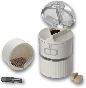 4 in 1 Patent Pill Cutter Pill Crusher Pill Organizer, Adjustable Pill Splitter for Small and Tiny Pills with Accurate Pill Alignment, Pill Cutter for Small or Large Pills with Sharp Safe Blade
